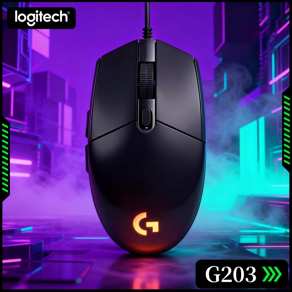 Logitech Mouse G203 - Logitech G203 Mouse Gaming Berkabel Multi-Range