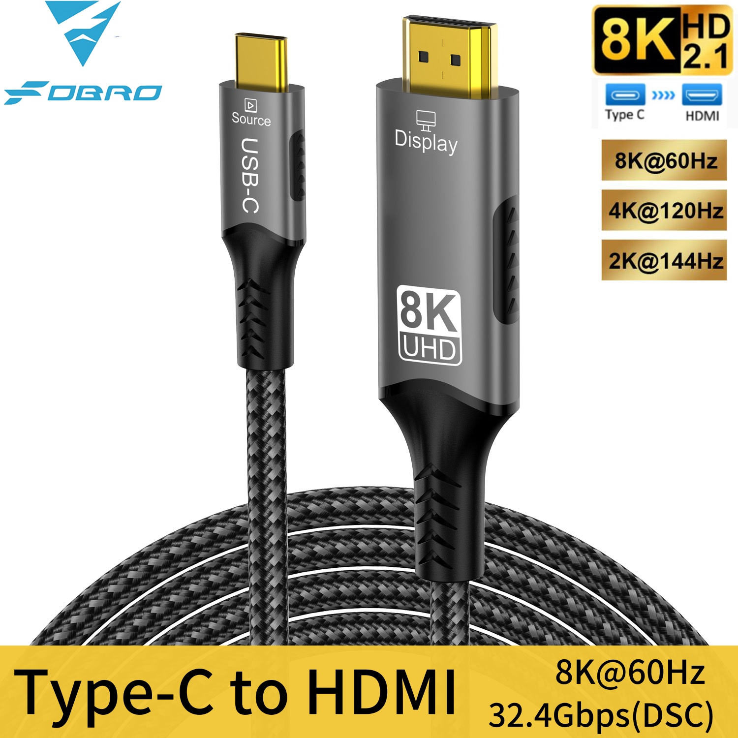 Esports Gaming Bundle - Kabel 8K Tipe C ke HDMI