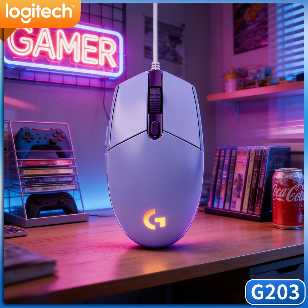 Logitech Mouse G203 - Logitech G203 Mouse Gaming Berkabel, Tombol