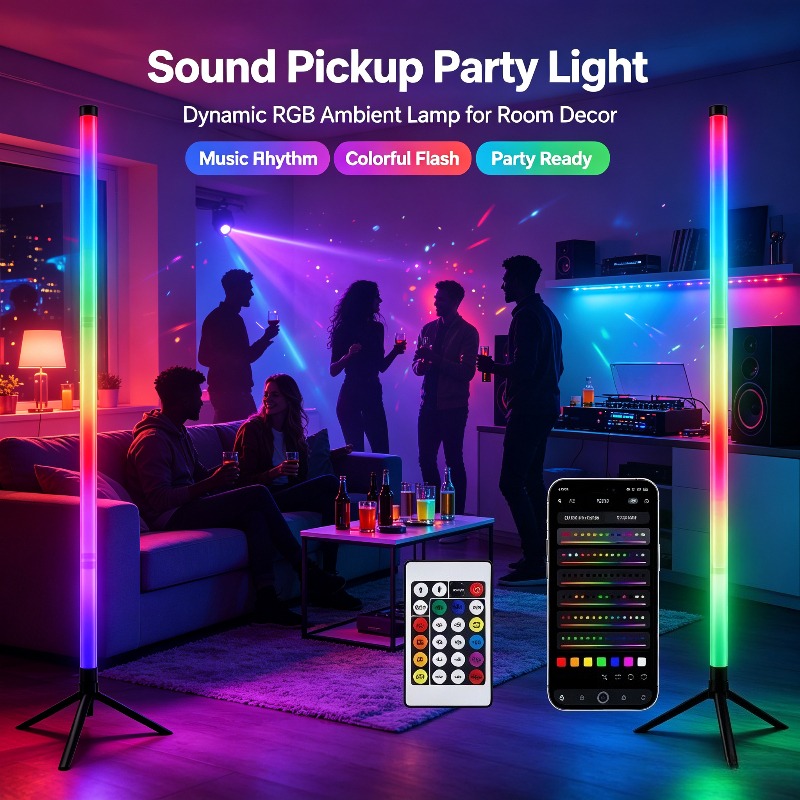 Esports Gaming Setup - Lampu Lantai Sudut RGB 120CM, Lampu