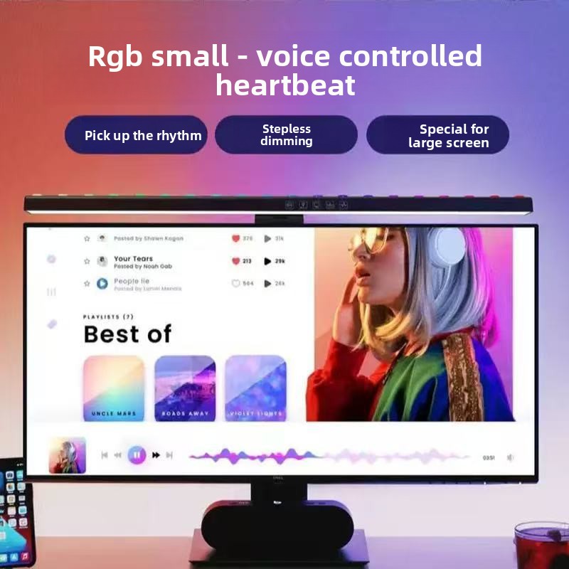 Gaming Monitor Curved - Lampu Bar Monitor Lengkung Panjang: RGB