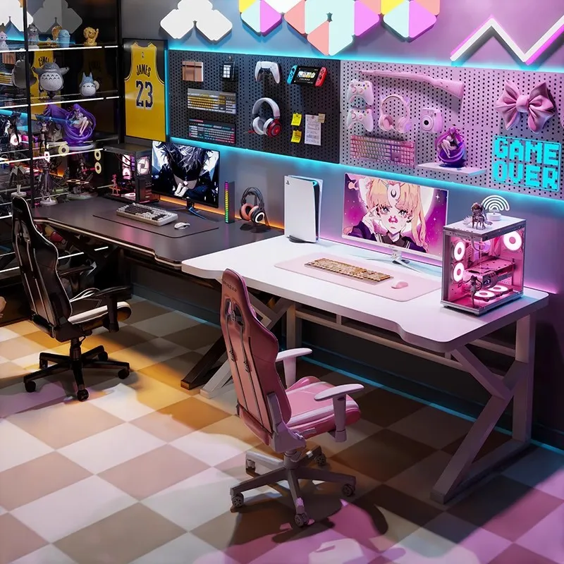 Esports Gaming Setup - Meja Gaming E-sports Double untuk Komputer,