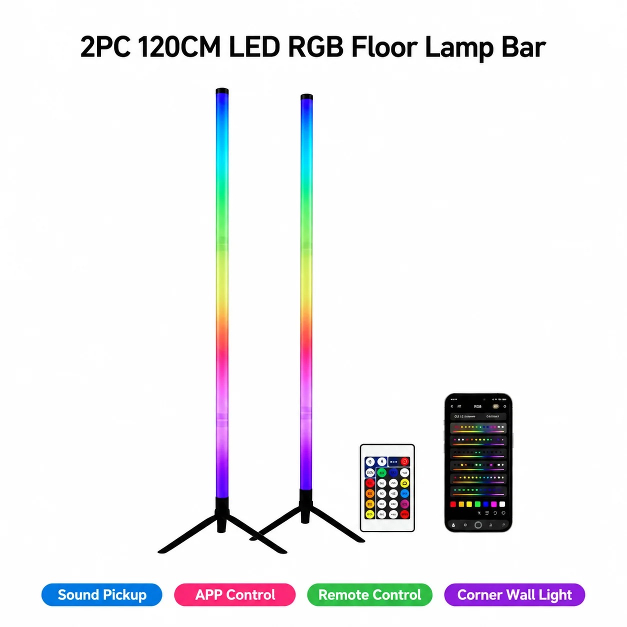 Lampu Lantai Sudut RGB 120CM,  - Esports Gaming Setup ulasan dan harga