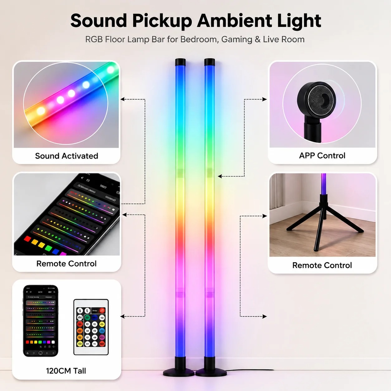 Lampu Lantai Sudut RGB 120CM,  - Esports Gaming Setup ulasan dan harga