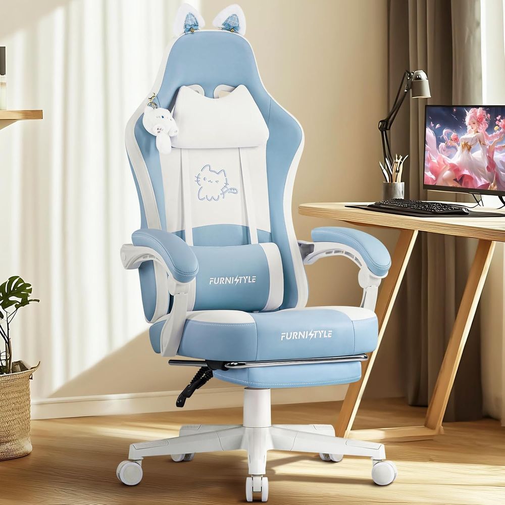 Kursi Gaming Ergonomis Biru/Pu - Gaming & Esports District ulasan dan harga