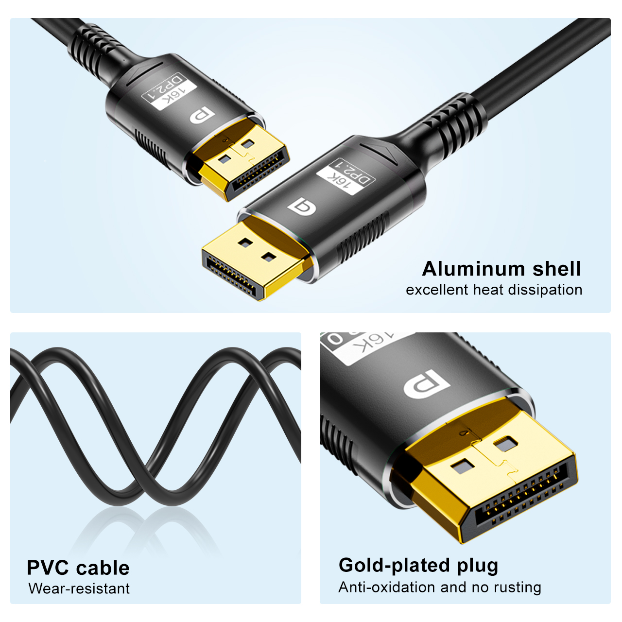 FDBRO kabel DP 2.1 16K, kabel  - Esports Gaming Bundle ulasan dan harga
